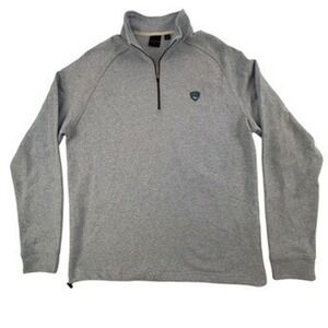 Dunning Mens Medium Quarter Zip Pullover Blue Heathered Golf Sweatshirt M